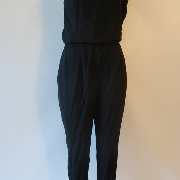Womens Halston Heritage Black One Shoulder Jumpsuit 6 - Picture 2 of 7